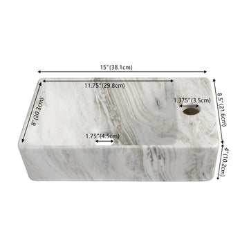 Felix 15 in. W x 8 in. D Modern Wall Mounted Rectangular Ceramic Mini Sink